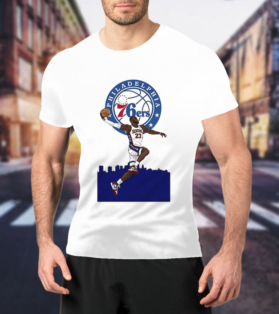 Philadelphia 76ers LeBron James Fly Guy Basketball 6ers T-Shirt