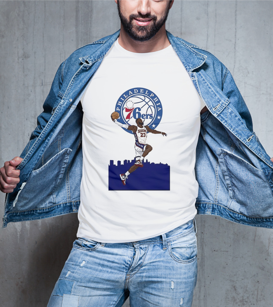 Philadelphia 76ers LeBron James Fly Guy Basketball 6ers T-Shirt