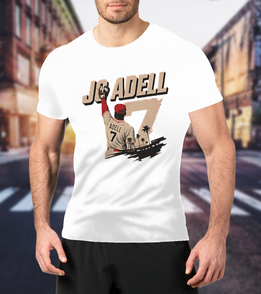 Los Angeles Angels Jo Adell Number 7 Baseball Sports Palm Trees T-Shirt