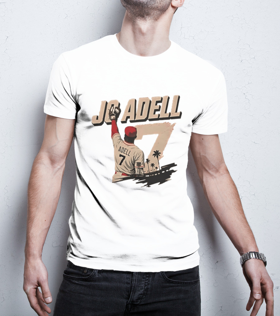 Los Angeles Angels Jo Adell Number 7 Baseball Sports Palm Trees T-Shirt
