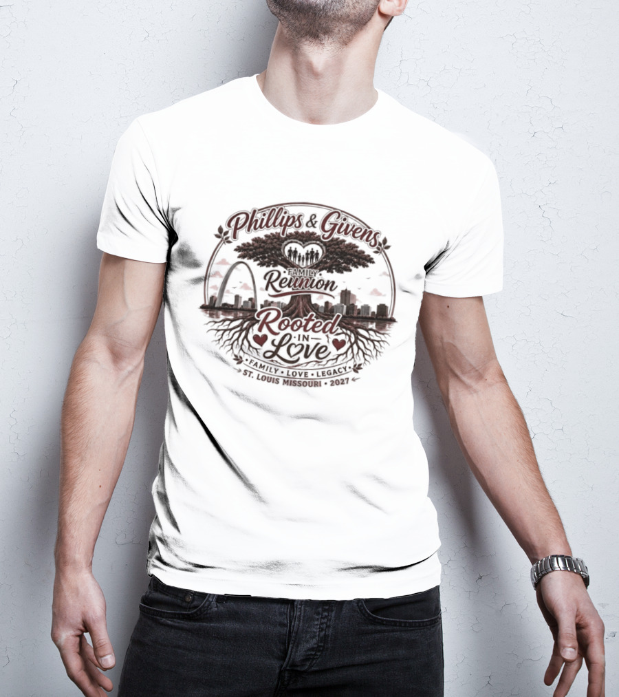 Phillips & Givens Family Reunion Rooted In Love Legacy St. Louis Missouri 2027 T-Shirt