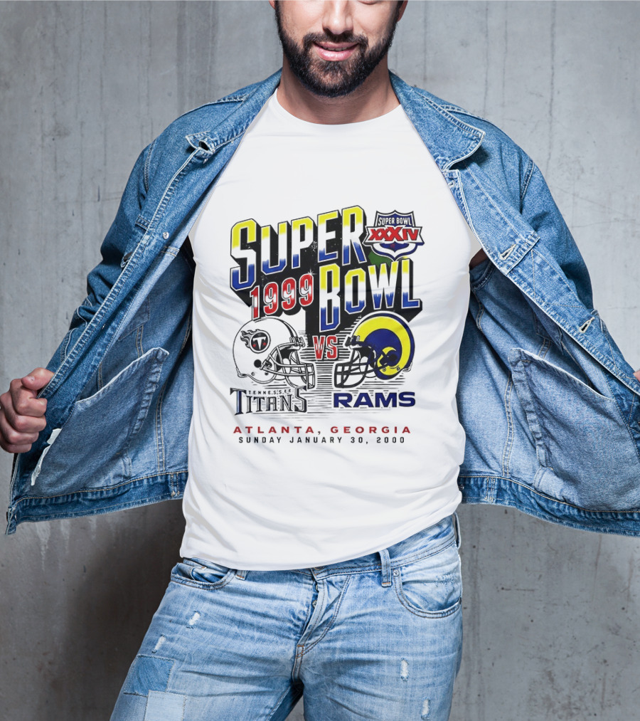 Super Bowl XXXIV 1999 Titans Vs Rams Atlanta Georgia January 30 2000 T-Shirt