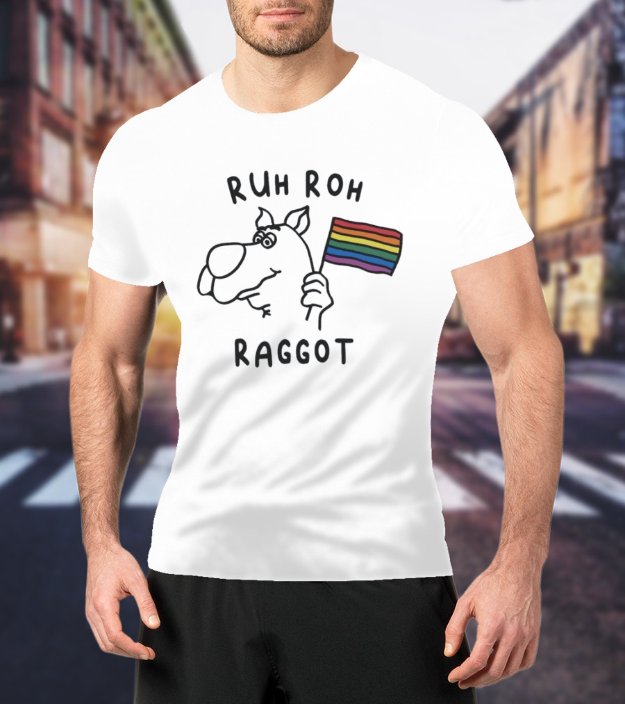 Ruh Roh Raggot Scooby Doo Rainbow Pride Flag T-Shirt