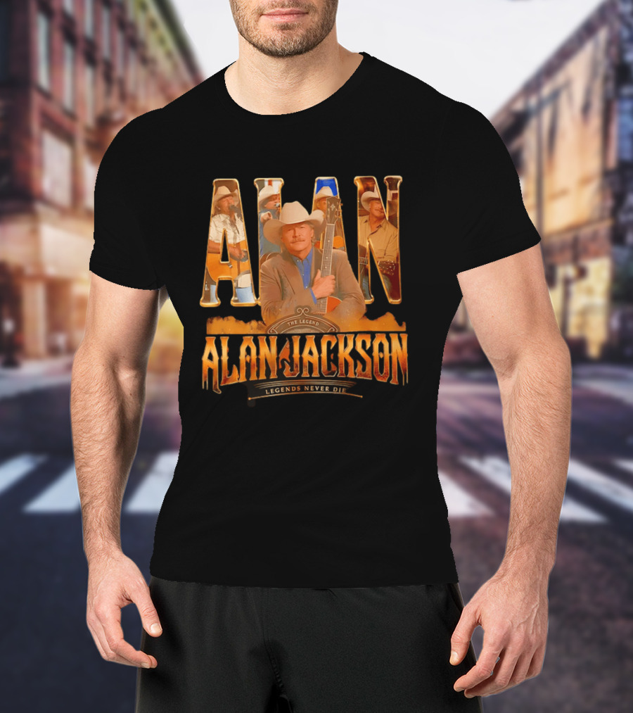 Alan Jackson The Legend Legends Never Die Country Music T-Shirt