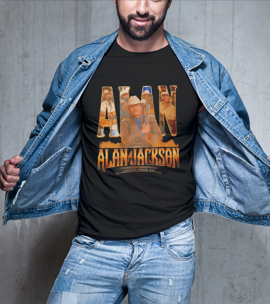 Alan Jackson The Legend Legends Never Die Country Music T-Shirt