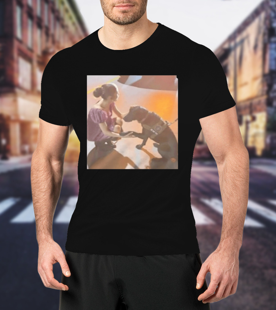 Ariana Grande Slipping Down With Dog T-Shirt
