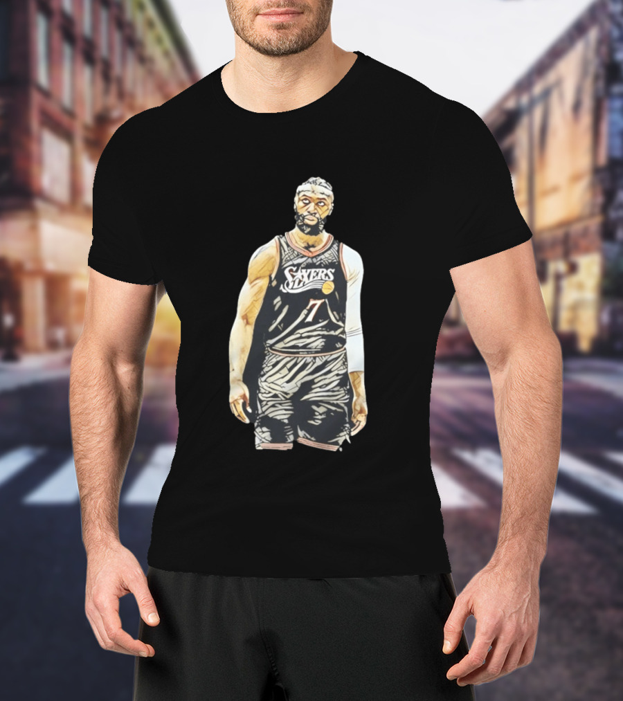 Jaylen Brown Sixers 7 Basketball Player Sketch T-Shirt