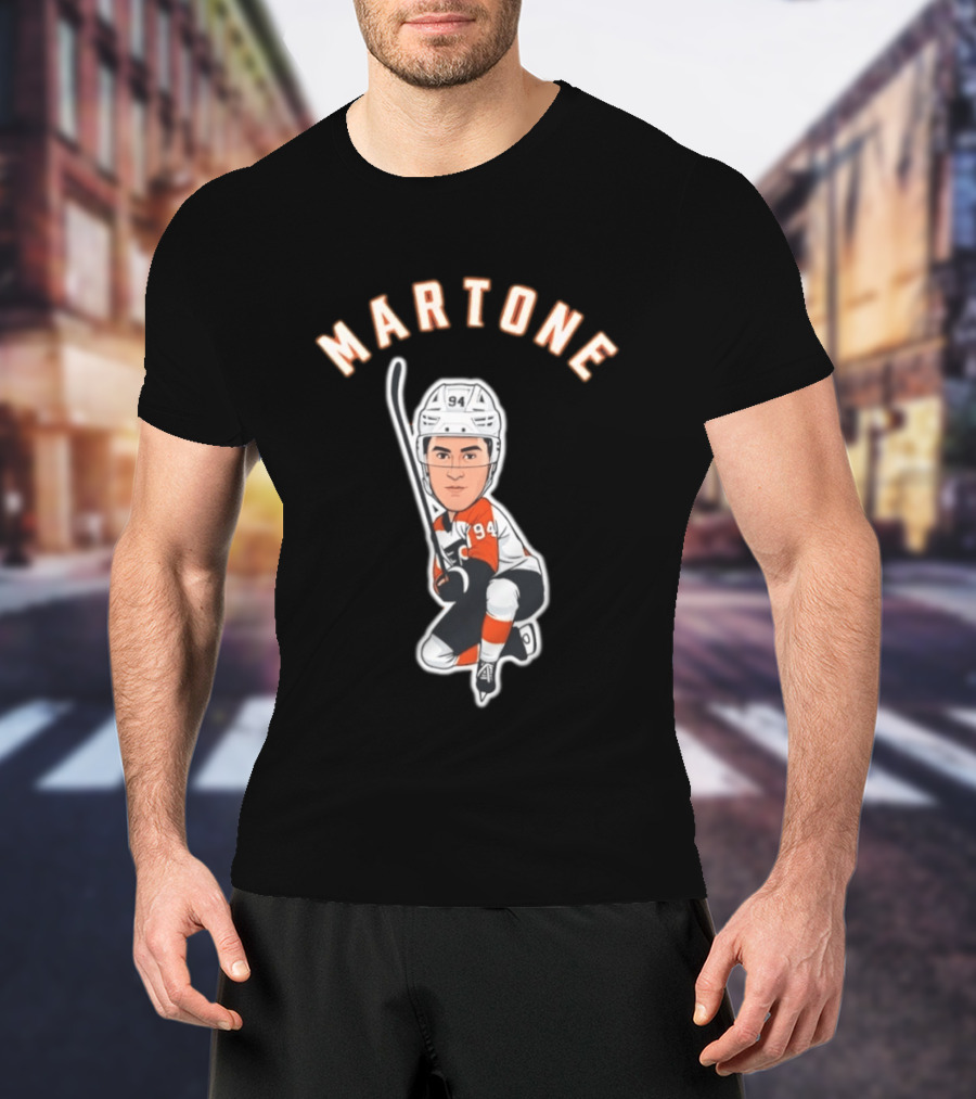 Martone 94 Hockey Player Cartoon T-Shirt