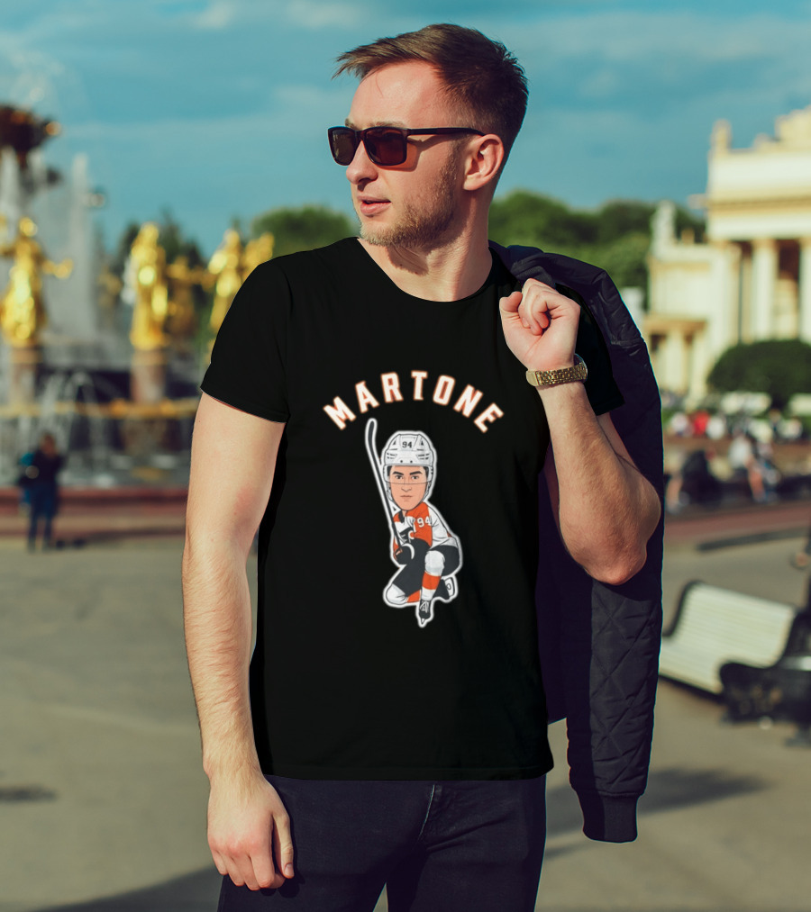 Martone 94 Hockey Player Cartoon T-Shirt