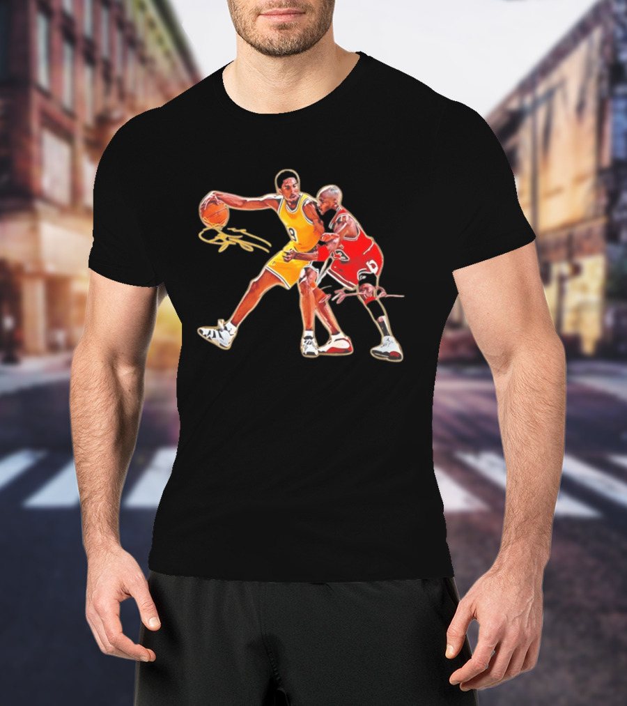 Kobe Bryant And Michael Jordan Iconic Basketball Showdown T-Shirt