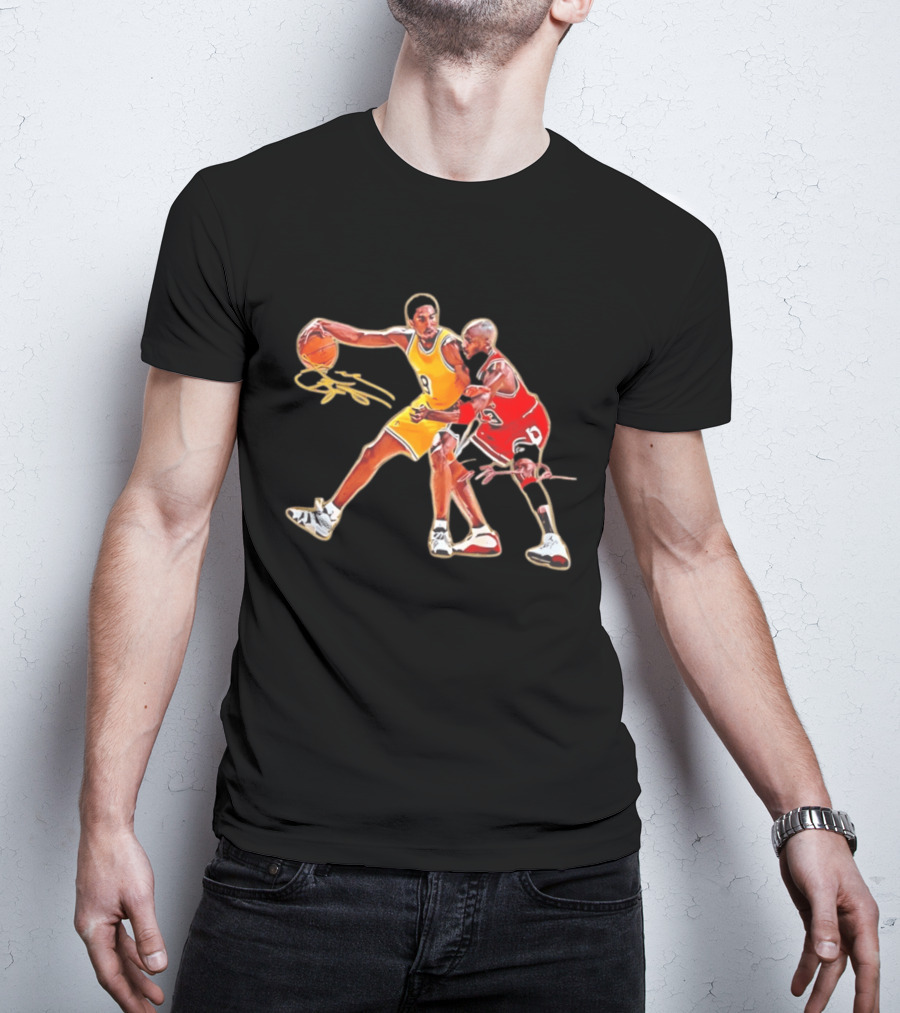 Kobe Bryant And Michael Jordan Iconic Basketball Showdown T-Shirt