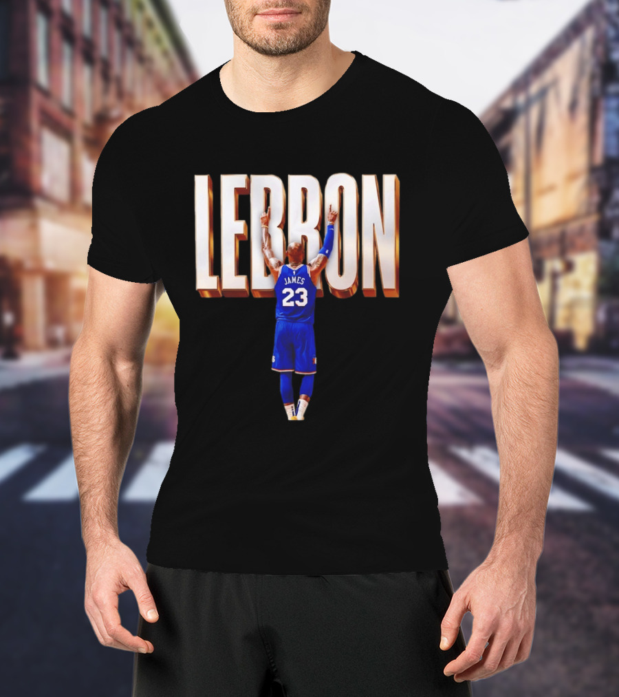 LeBron James 23 Philadelphia 76ers Gold Letter Jersey T-Shirt