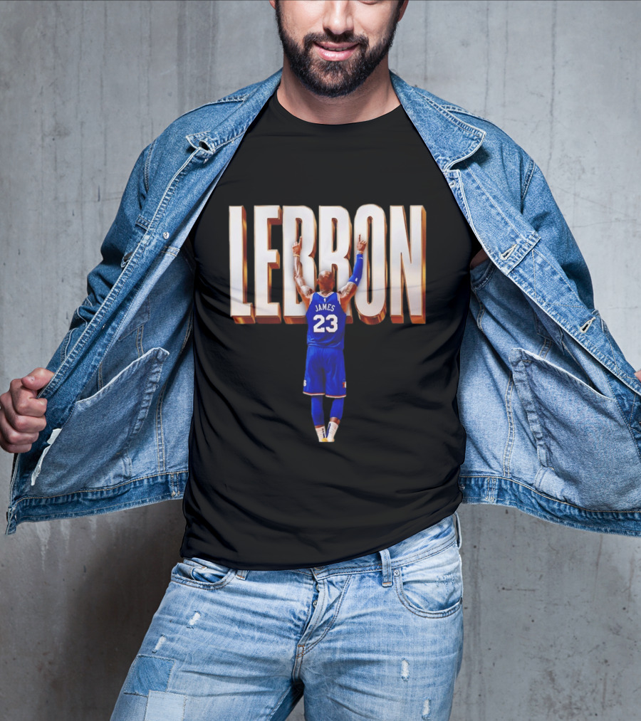 LeBron James 23 Philadelphia 76ers Gold Letter Jersey T-Shirt