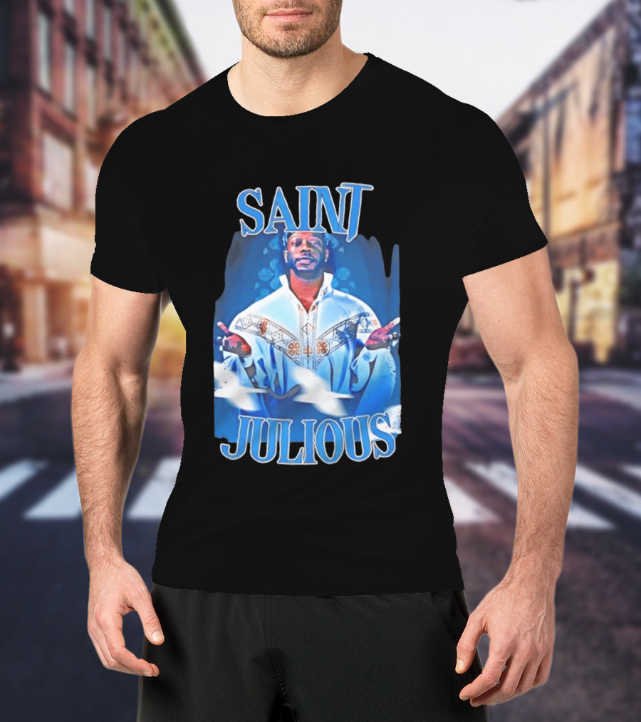 Saint Julios Majestic Icon In White Robe T-Shirt