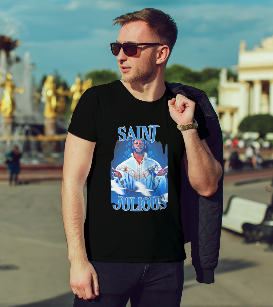 Saint Julios Majestic Icon In White Robe T-Shirt