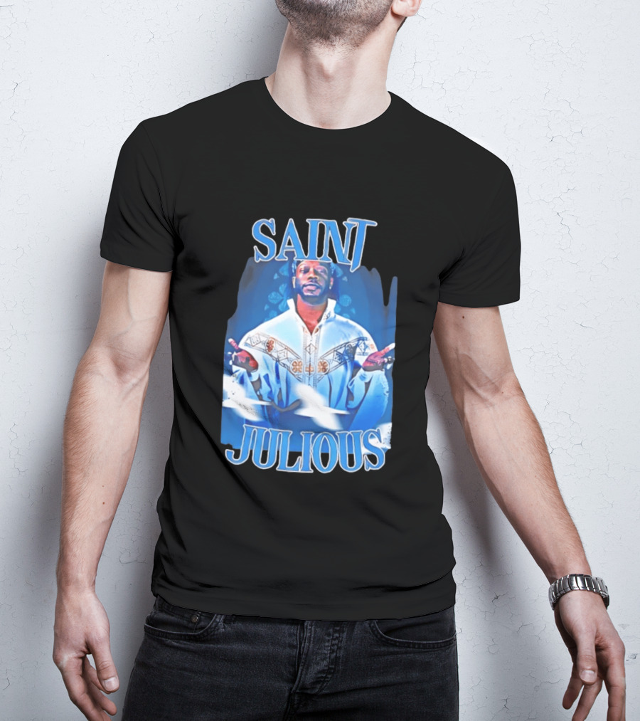 Saint Julios Majestic Icon In White Robe T-Shirt