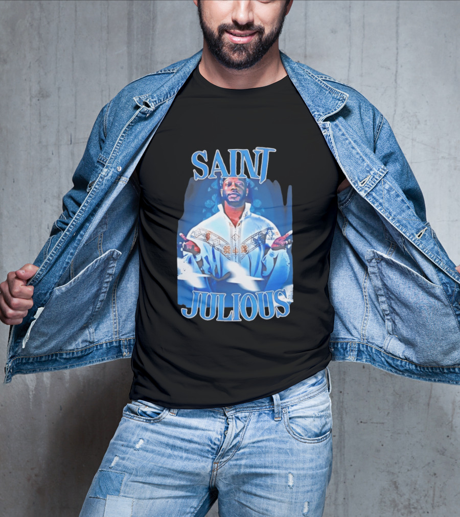 Saint Julios Majestic Icon In White Robe T-Shirt