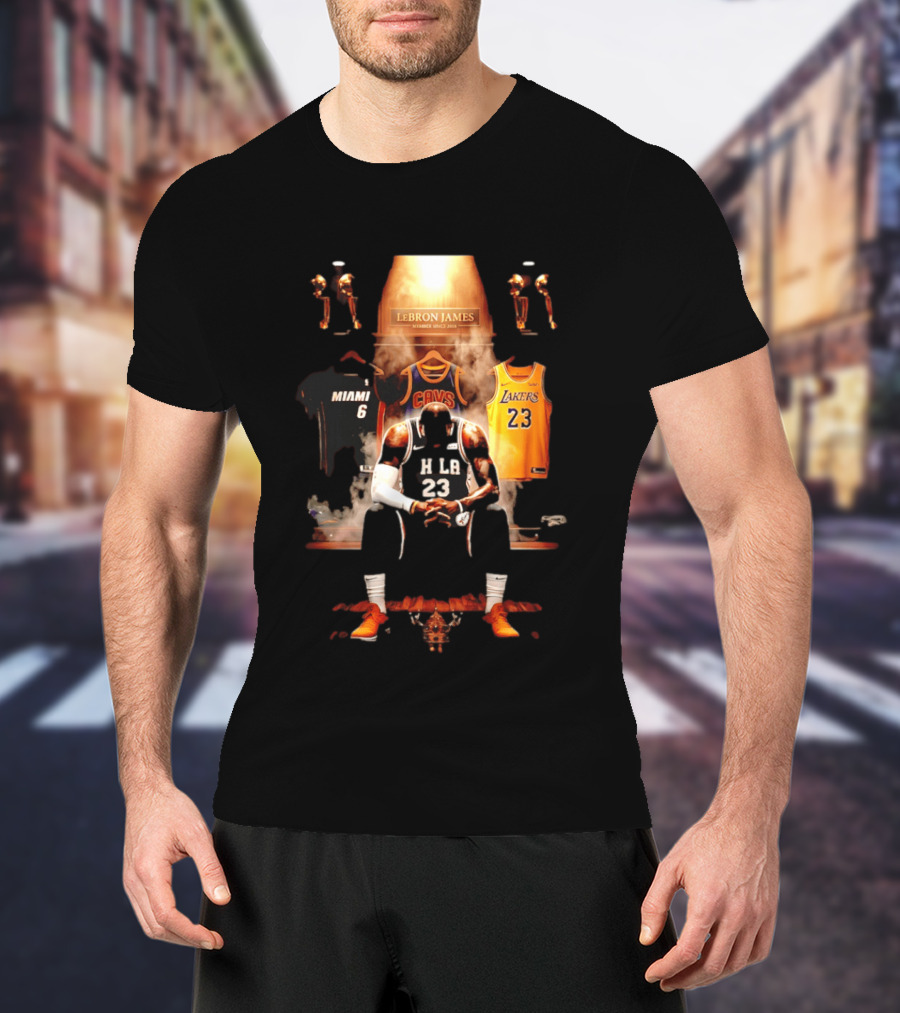 LeBron James Miami Cavaliers Lakers Number 23 MVP Champion Career Highlights T-Shirt