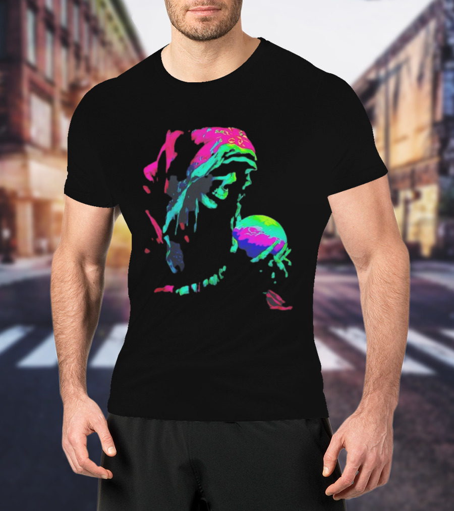 Skeleton The Prophet Psychedelic Vivid Colors Alışveriş Yap T-Shirt