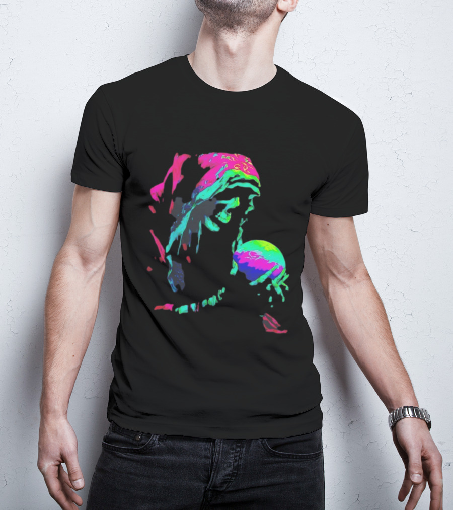 Skeleton The Prophet Psychedelic Vivid Colors Alışveriş Yap T-Shirt
