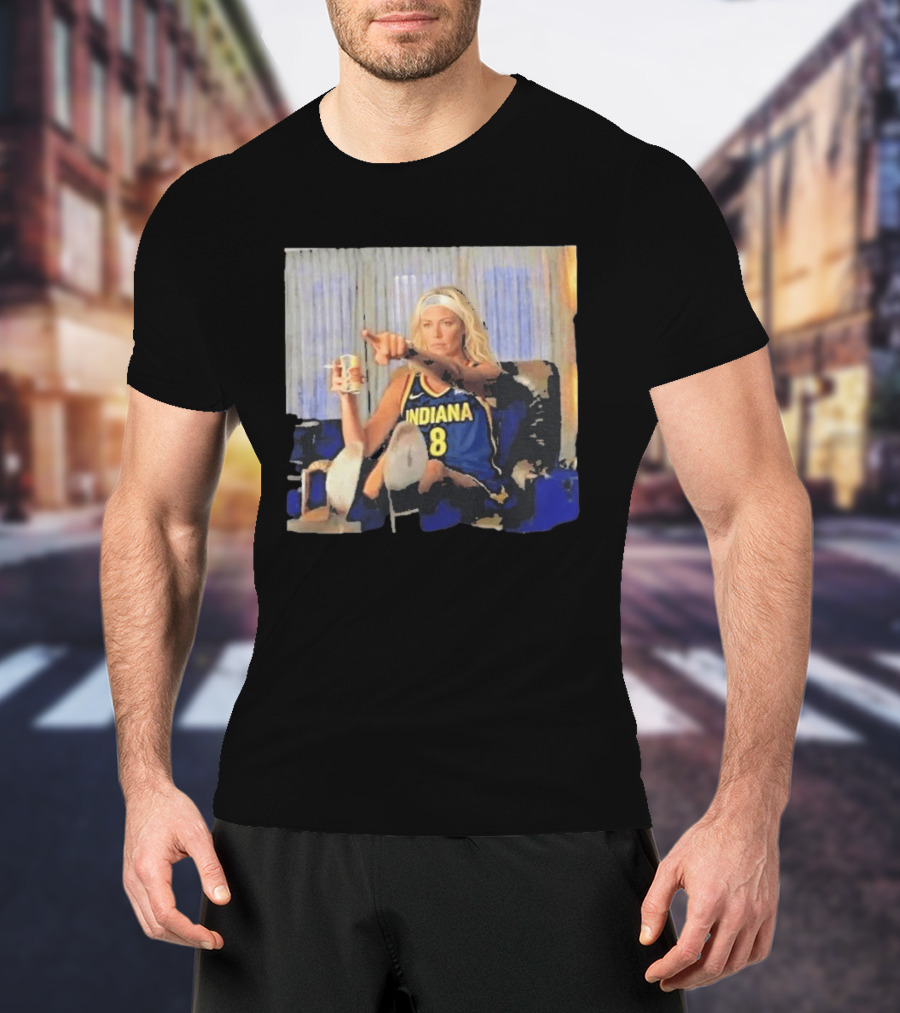 Sophie Cunningham Indiana Number 8 Rick Dalton Leonardo DiCaprio Pointing Scene T-Shirt