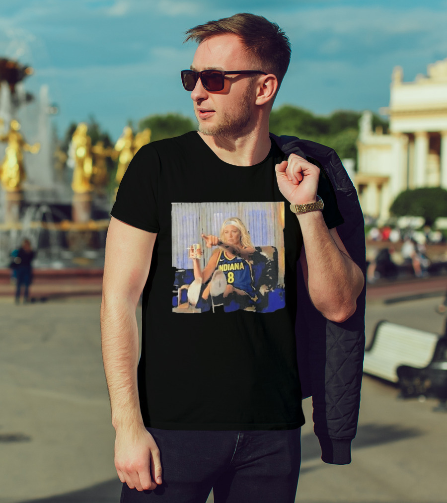 Sophie Cunningham Indiana Number 8 Rick Dalton Leonardo DiCaprio Pointing Scene T-Shirt