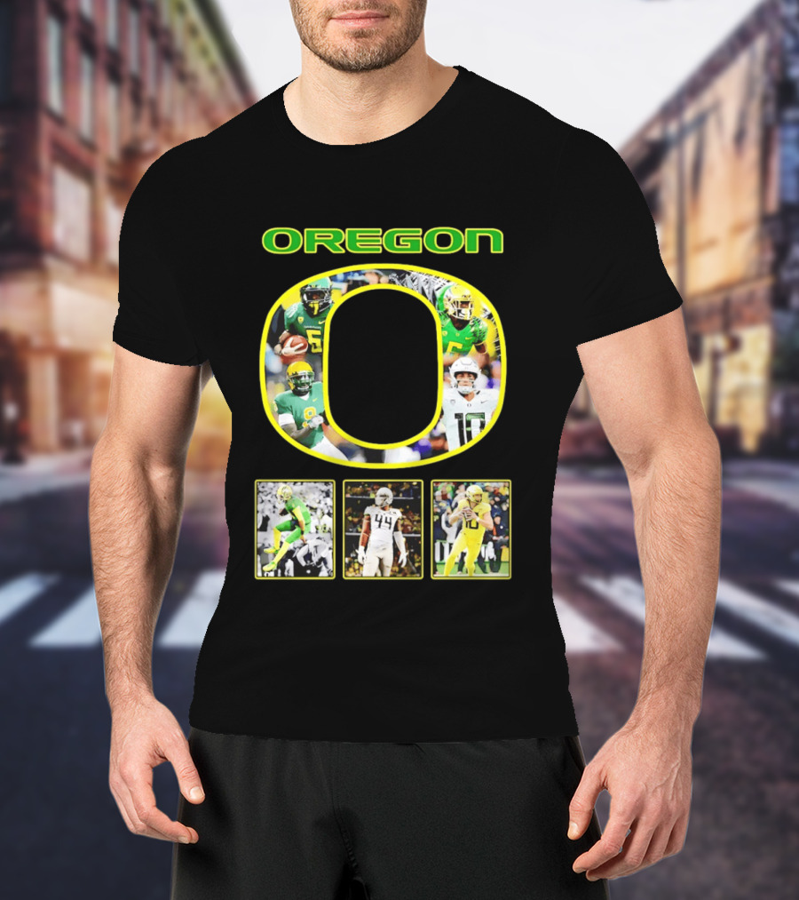 Oregon Ducks Football Players Collage NCAA Team Spirit T-Shirt