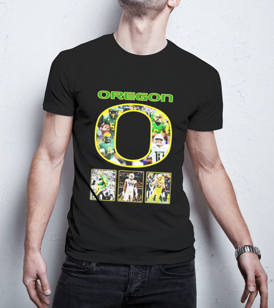 Oregon Ducks Football Players Collage NCAA Team Spirit T-Shirt