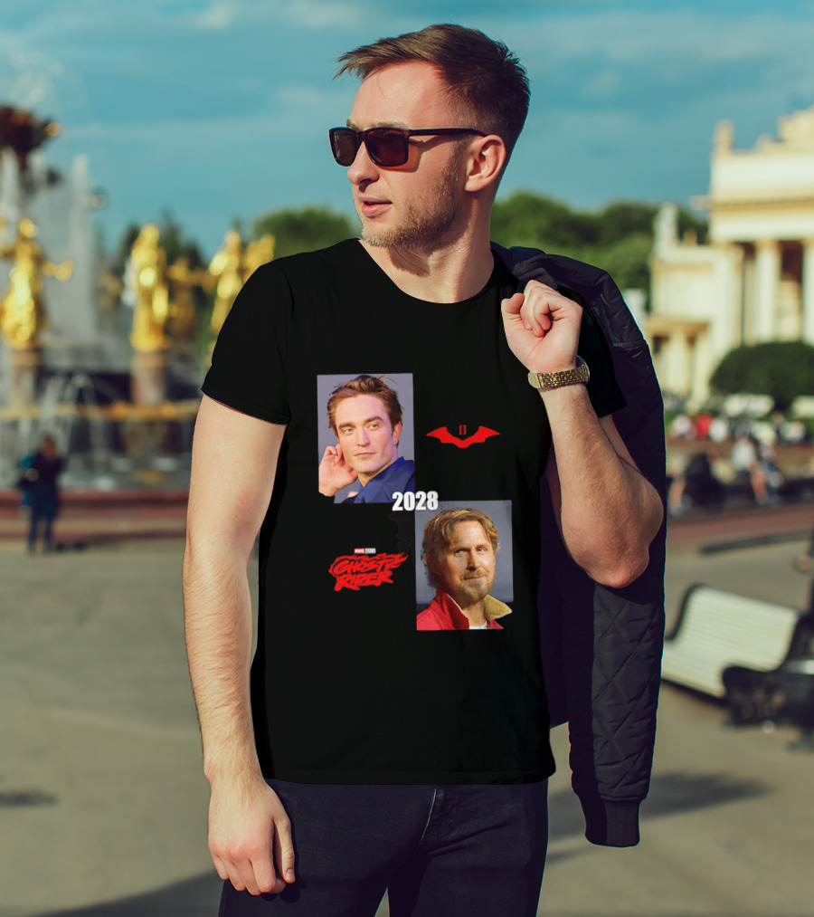 The Batman 2 2028 Marvel Studios Ghost Rider Robert Pattinson Ryan Gosling T-Shirt