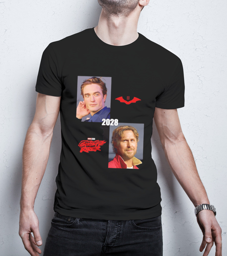 The Batman 2 2028 Marvel Studios Ghost Rider Robert Pattinson Ryan Gosling T-Shirt