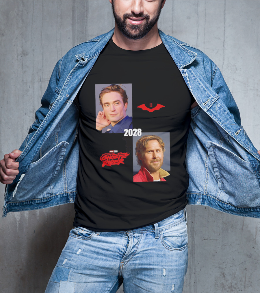 The Batman 2 2028 Marvel Studios Ghost Rider Robert Pattinson Ryan Gosling T-Shirt