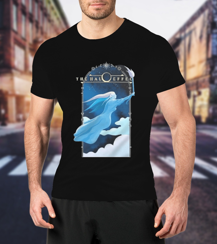 The Halo Effect Blue Lady Ethereal Night Sky Celestial T-Shirt