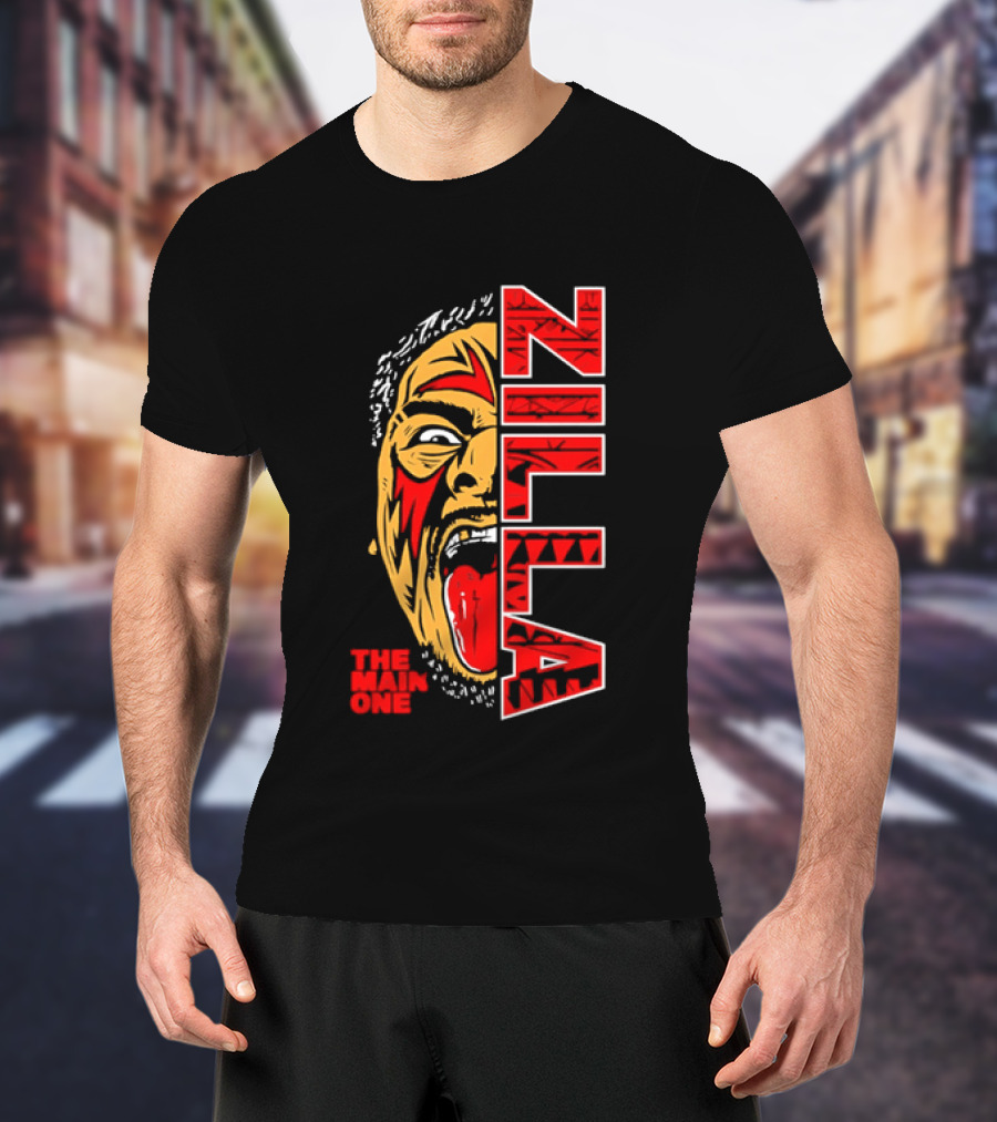 The Main One Zilla Tribal Wrestling Face T-Shirt