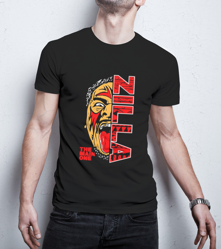 The Main One Zilla Tribal Wrestling Face T-Shirt
