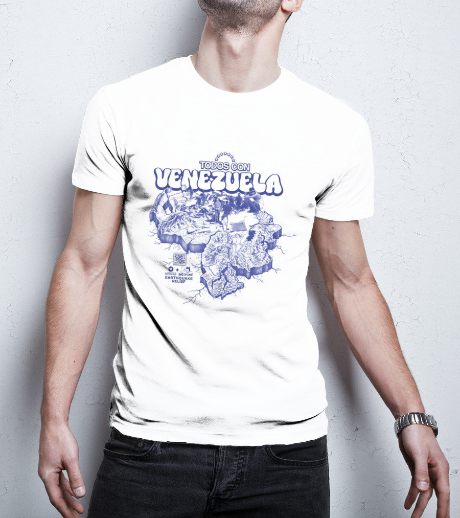 Todos Con Venezuela Wnucalo Feels So Good Earthquake Relief 3D Deep Relief Image T-Shirt