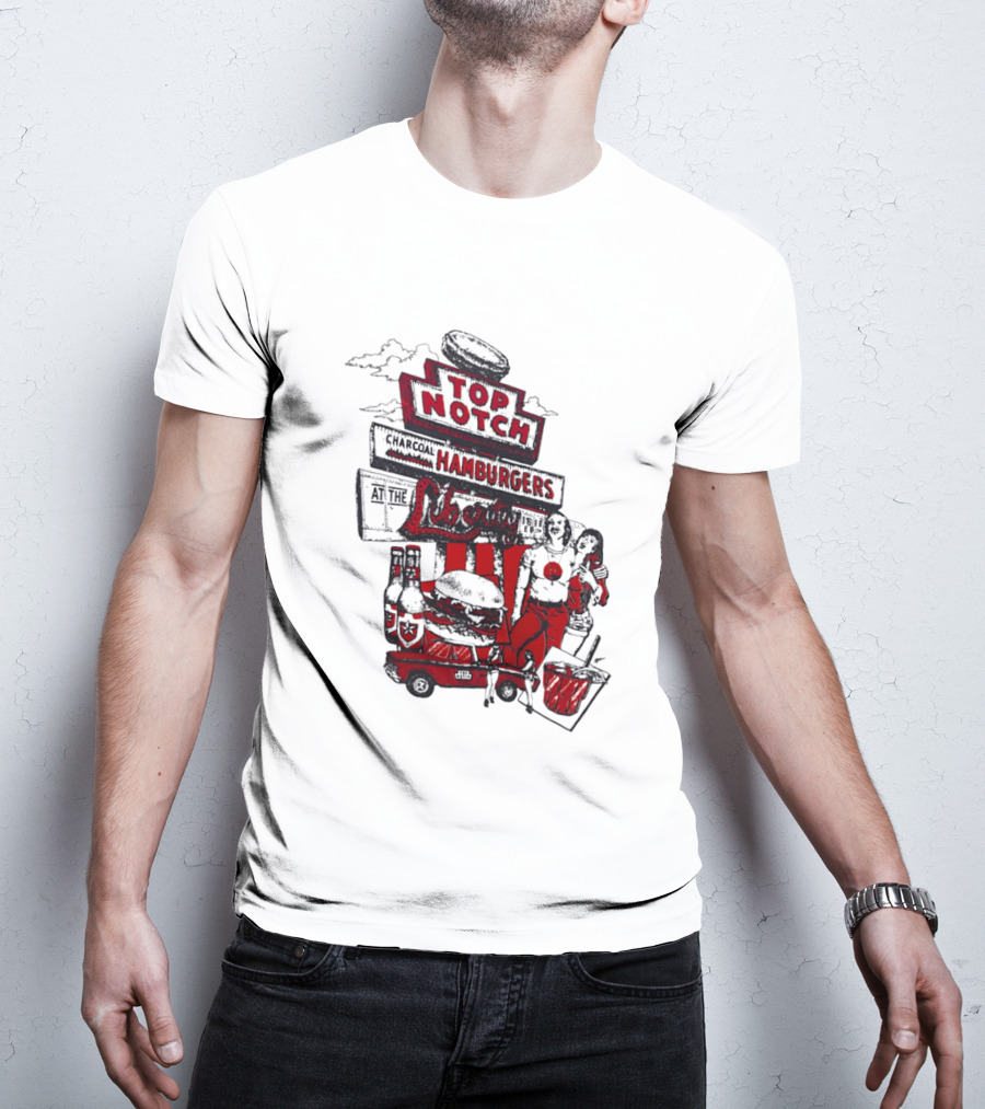 Top Notch Hamburgers Liberty Car Drink Charcoal Vibes T-Shirt