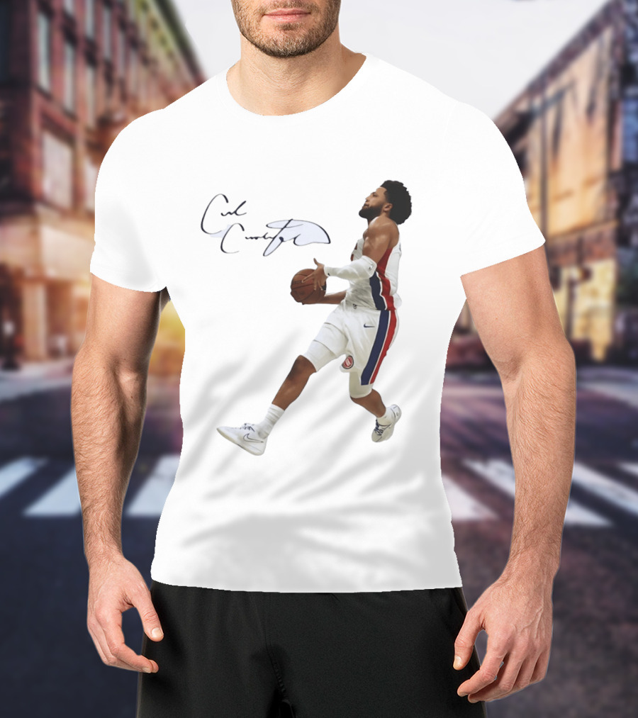 Cade Cunningham Autographed Windmill Dunk Detroit Basketball T-Shirt