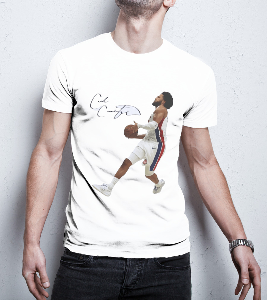 Cade Cunningham Autographed Windmill Dunk Detroit Basketball T-Shirt