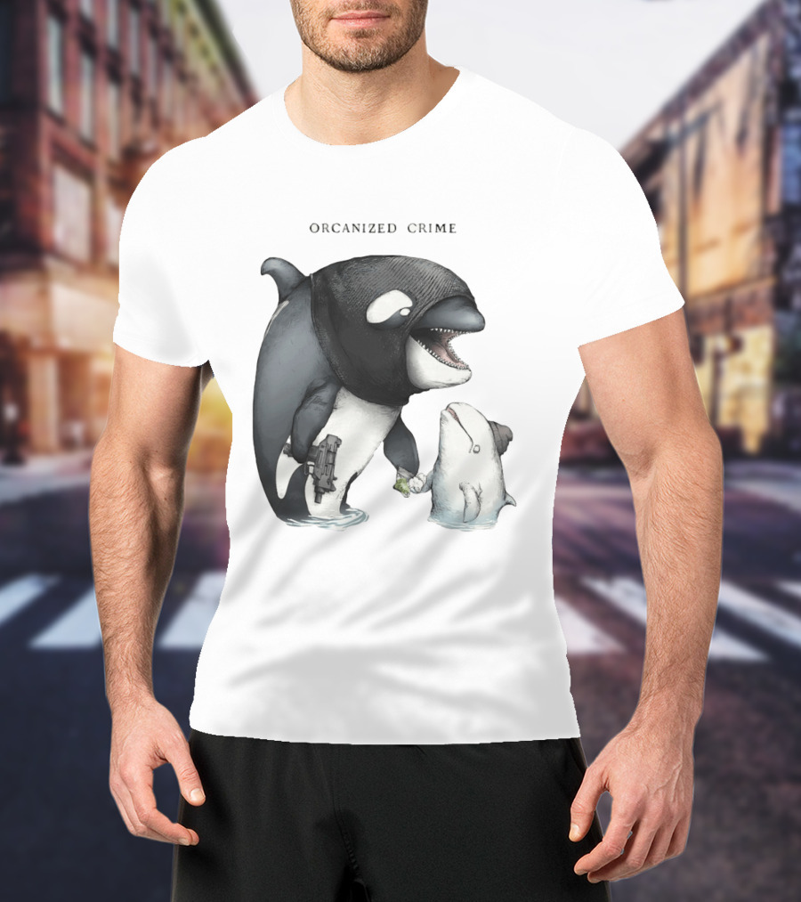 Orcanized Crime Dolphin 2026 Gun And Fish Transaction T-Shirt