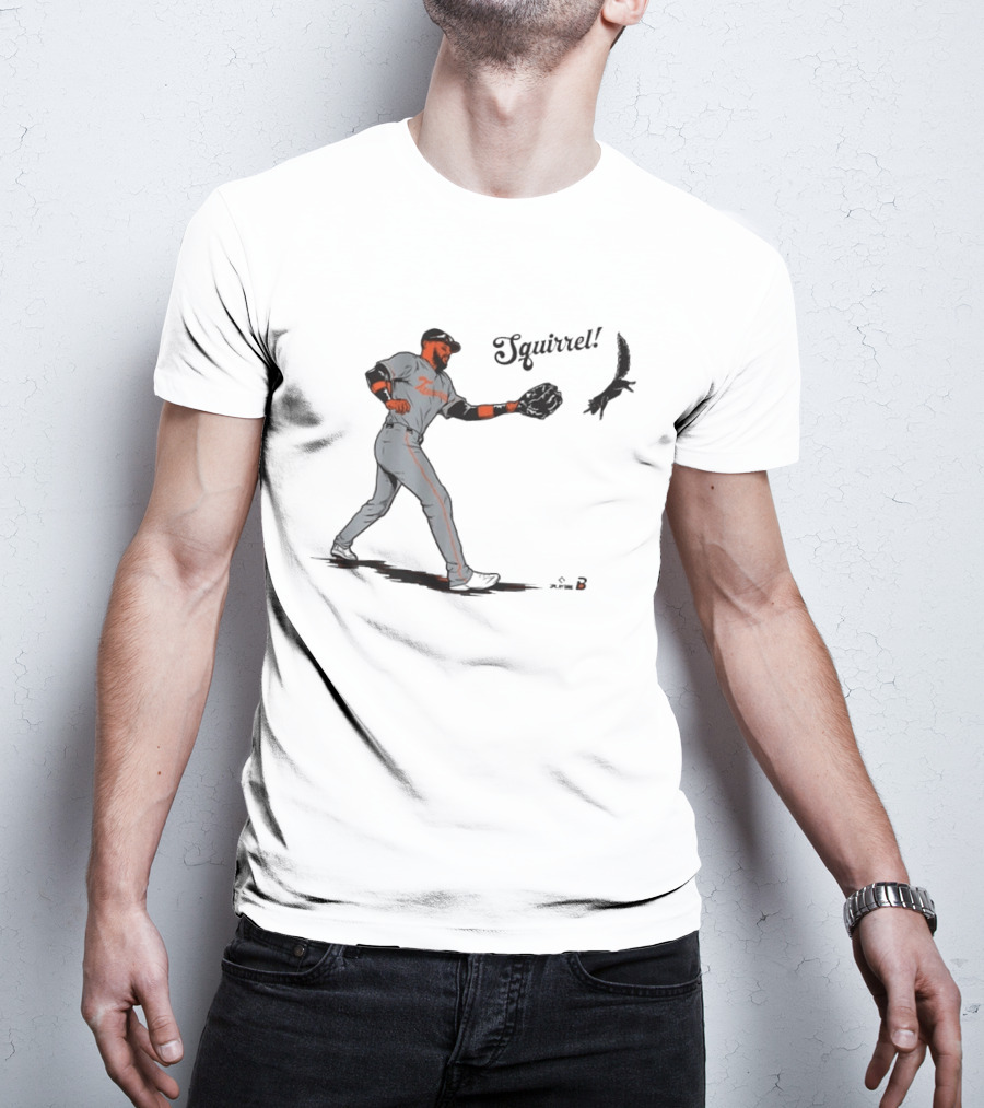 Leody Taveras Squirrel Baseball Playful Catch Moment T-Shirt
