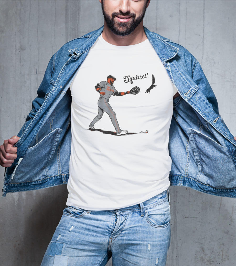 Leody Taveras Squirrel Baseball Playful Catch Moment T-Shirt
