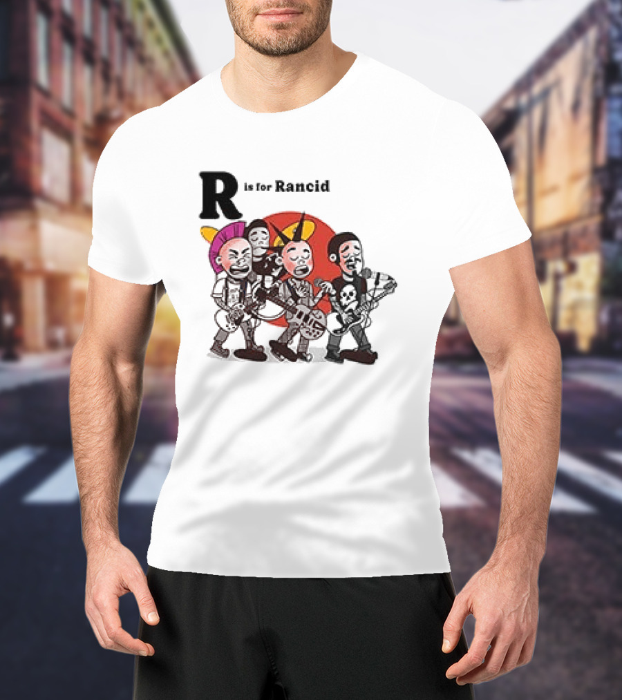 R Is For Rancid Punk Band Cartoon Characters T-Shirt