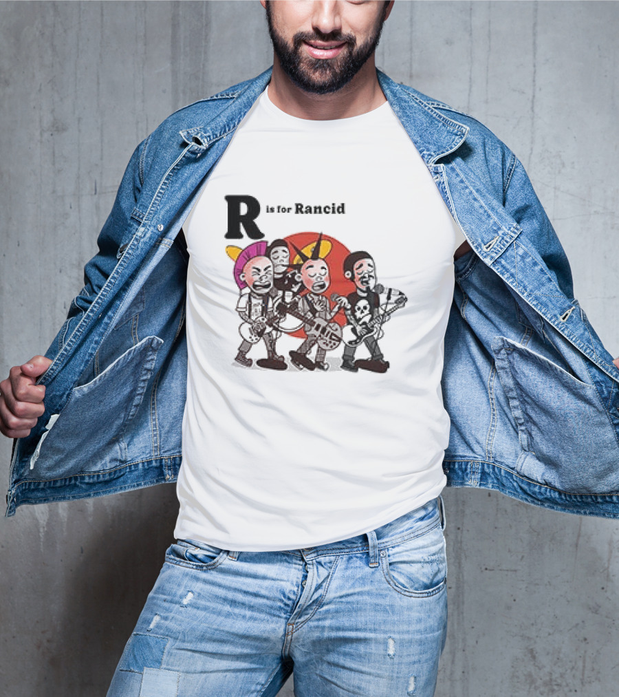 R Is For Rancid Punk Band Cartoon Characters T-Shirt