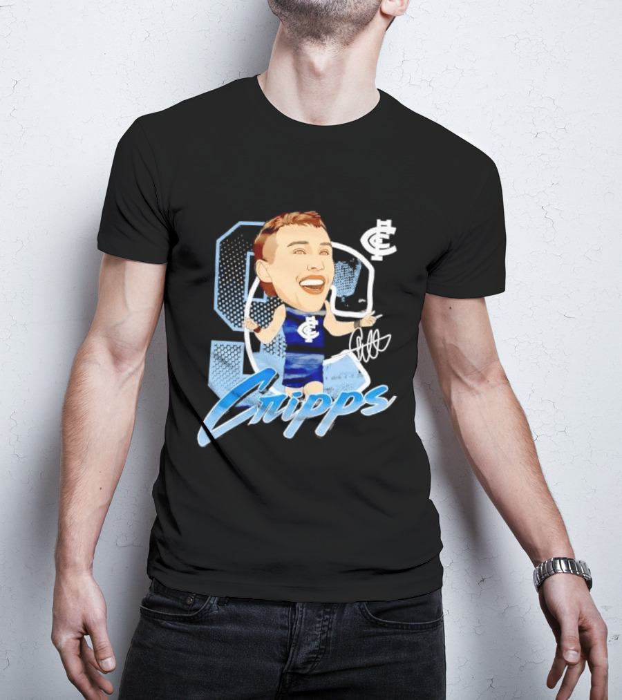 Carlton FC Patrick Cripps Caricature With Signature T-Shirt