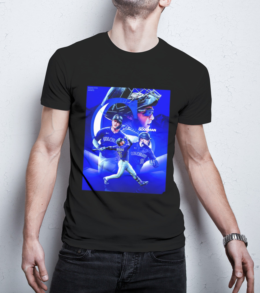 Colorado Rockies Hunter Goodman Catcher Number 15 T-Shirt