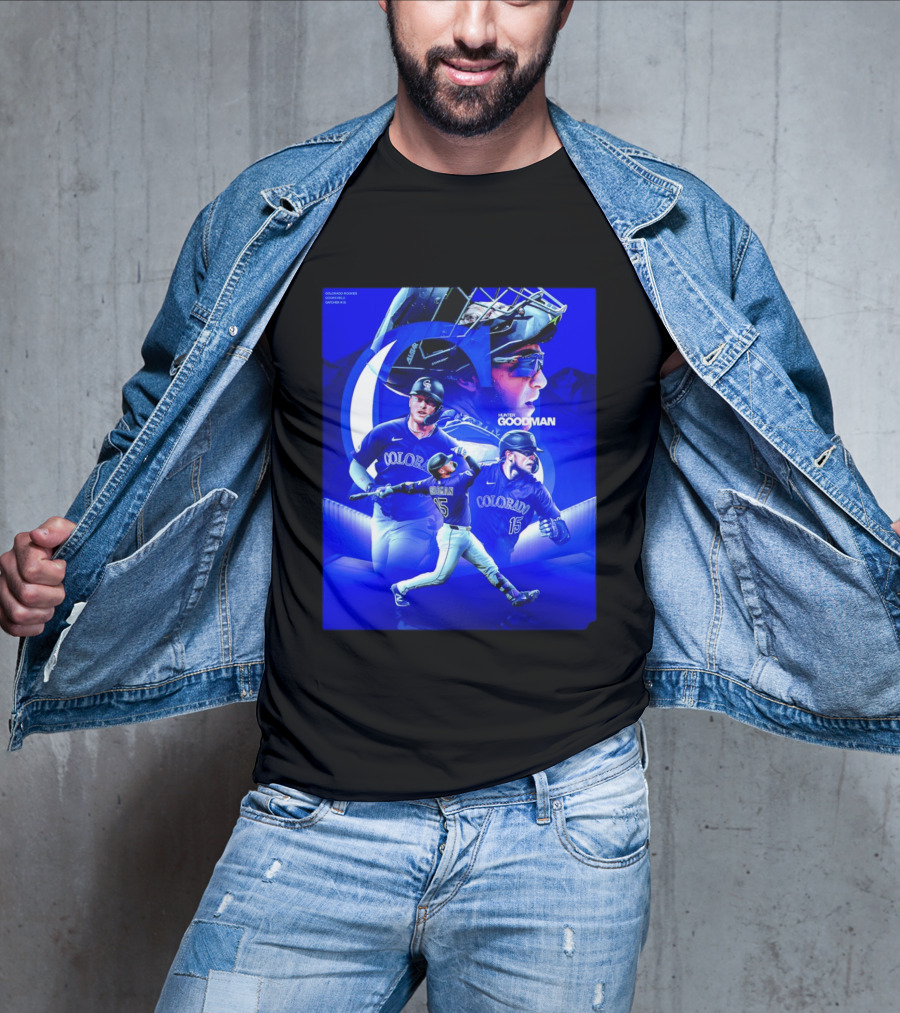 Colorado Rockies Hunter Goodman Catcher Number 15 T-Shirt