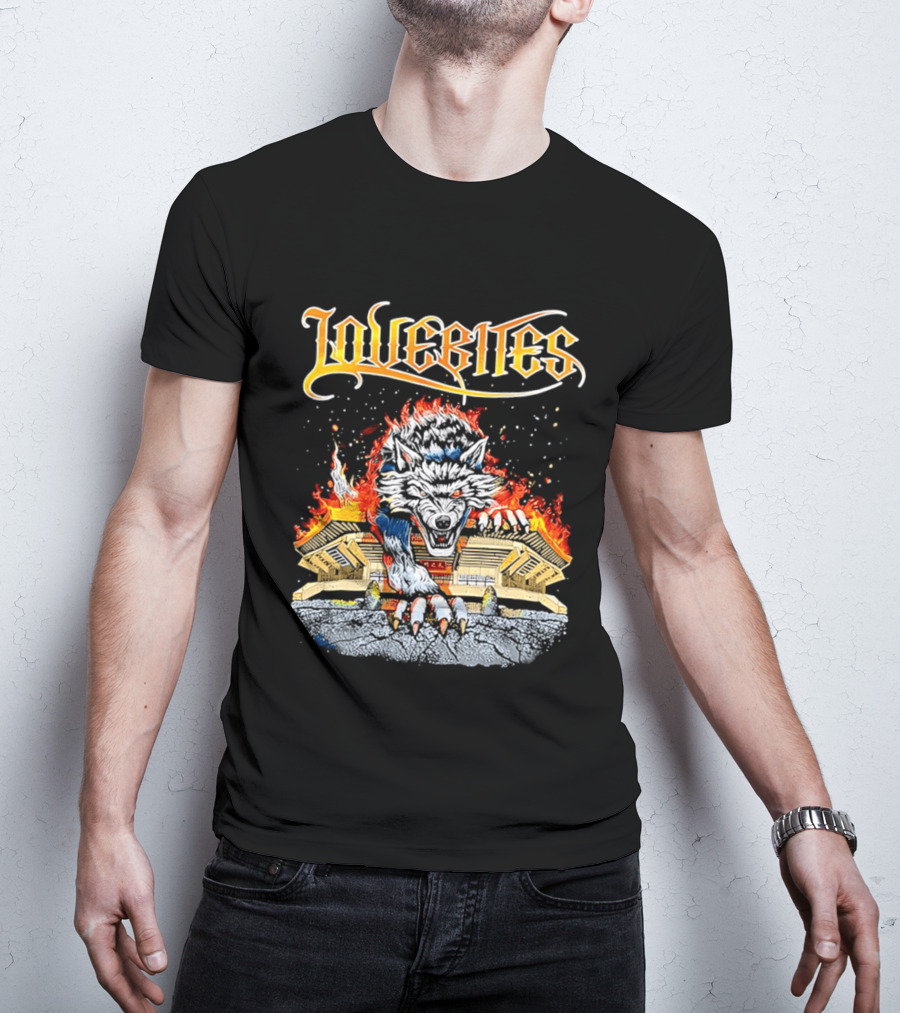 Lovebites Wolf Flames Building T-Shirt