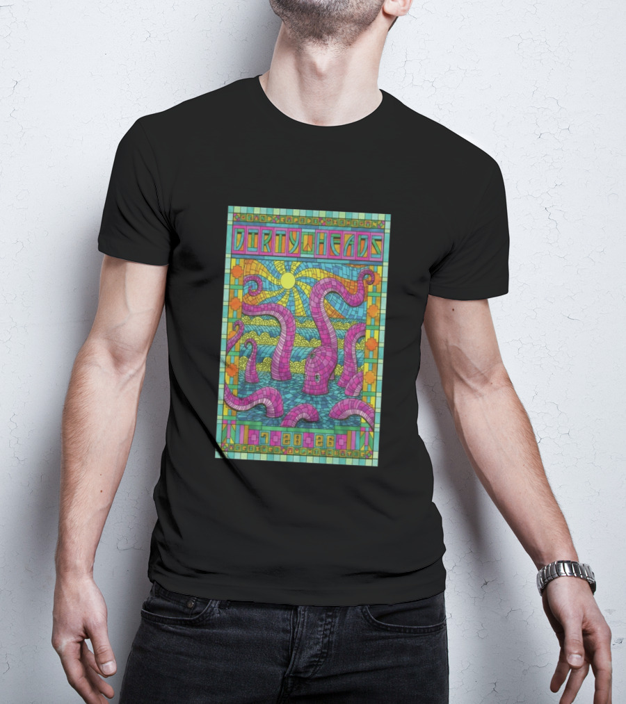 Grand Rapids Michigan Dirty Heads Concert 2026 Octopus Mosaic T-Shirt