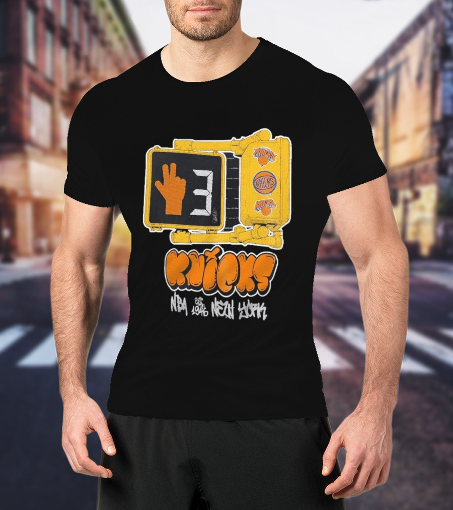Knicks NBA Street Style Hand Sign Look B4 Crossing T-Shirt