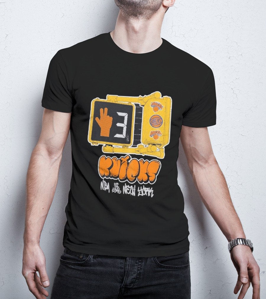 Knicks NBA Street Style Hand Sign Look B4 Crossing T-Shirt